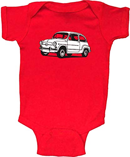 Camisetas EGB Body Bebé Seat 600 ochenteras 80´s Retro (Rojo, 6 Meses)