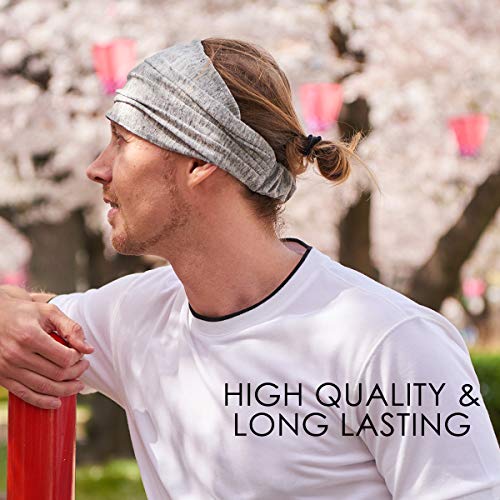 Casualbox Lino Cabeza Banda Bandana Natural Elástico Hairband Deportes Moda Envolver Caqui