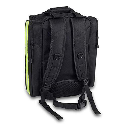 Elite Bags, EMS, Mochila de emergencias rescate, Media capacidad, Cubre-mochila de poliéster, Negro
