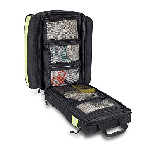 Elite Bags, EMS, Mochila de emergencias rescate, Media capacidad, Cubre-mochila de poliéster, Negro