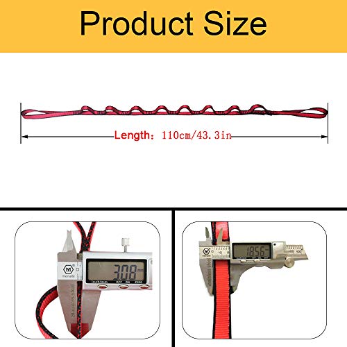 FOSER 2 correas de extensión para yoga y hamaca de yoga, extensor de margaritas para fitness, pilates, correa extendida, Rojo