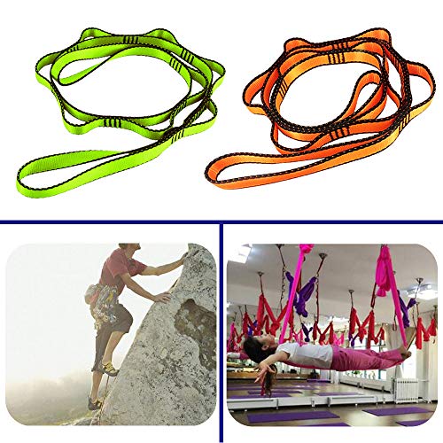 FOSER 2 correas de extensión para yoga y hamaca de yoga, extensor de margaritas para fitness, pilates, correa extendida, Rojo