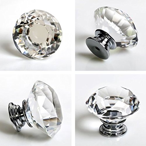 Gearmax® 10pcs 30mm Noble diamante cristalino de la forma de cristal Armario Gabinete cocina Cajón Desmontable Perilla Knob Handle manejar manija del tirón