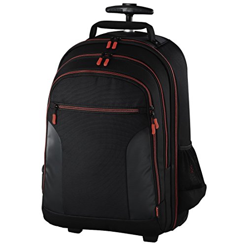 Hama Miami - Maletín con ruedas, universal, compartimento para portátil, color negro y rojo