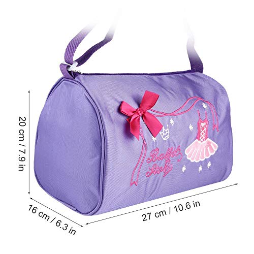 Keenso Bolso Lindo de la Danza niñas, Bolso Bordado de la Mochila del Bolso de la natación del Ballet de la Danza(Púrpura)