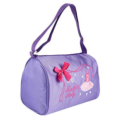 Keenso Bolso Lindo de la Danza niñas, Bolso Bordado de la Mochila del Bolso de la natación del Ballet de la Danza(Púrpura)