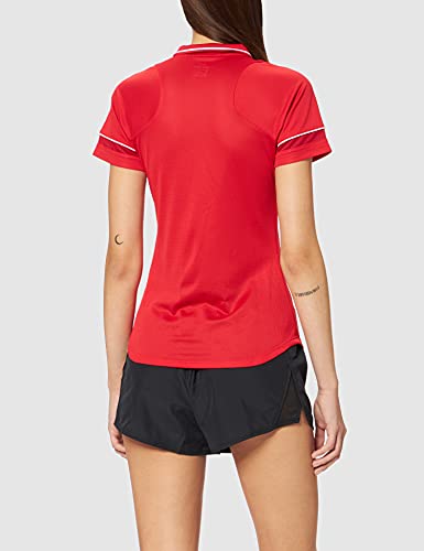 NIKE Dri-FIT Academy Camisa Polo, Mujer, Universidad Rojo/Blanco/Gimnasio Rojo/Blanco, S