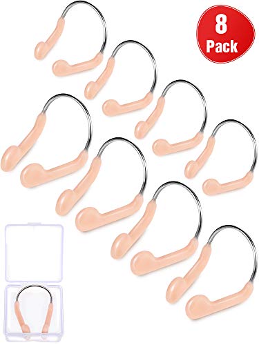Norme Pinza para la Nariz Protector para la Competencia de natación Clips para la Nariz Tacos para la Nariz de la natación para Adultos, niños Que Usan, Beige (8 Piezas)