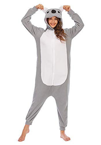 Pijamas de Animales Disfraces Onesie Animal para Adultos Mono Cosplay Pijama de Koala Invierno Unisex Mujeres y Hombres,LTY54,M