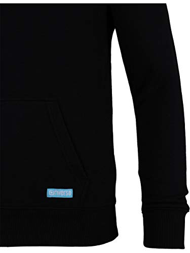riverso RIVLinus – Sudadera con Capucha para Hombre, Bolsillo Tipo Canguro, Corte Normal, Monocolor, algodón, Gris, marrón, Verde, Rojo, Azul, Negro - Negro (24000) L