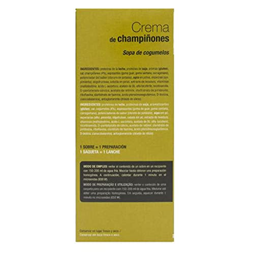 Siken Diet - Crema Sabor Champiñones, Rica en Proteínas y Baja en Grasas - Estuche con 7 sobres de 22 g, 154 g