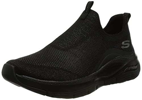 Skechers El Ajuste del Arco lo Mantiene en su Lugar, Zapatillas Mujer, Black, 39 EU