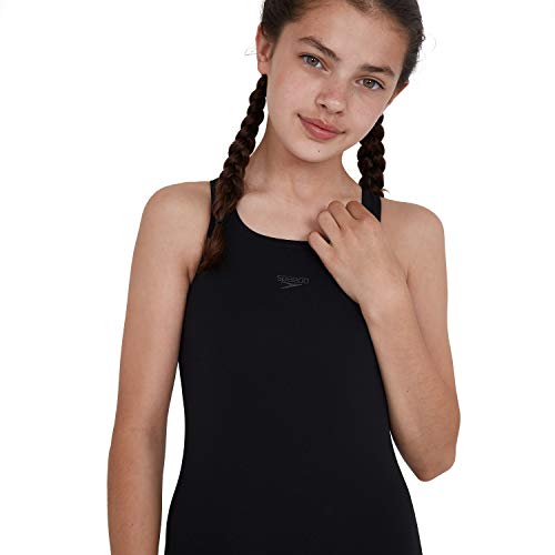 Speedo Essential Endurance Bañador Niña para Natación, Color Negra, Talla 7,8 Años
