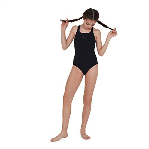Speedo Essential Endurance Bañador Niña para Natación, Color Negra, Talla 7,8 Años