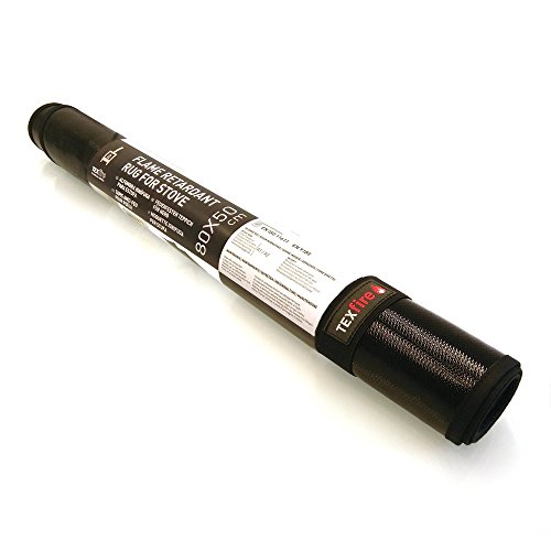 TEXFIRE - Alfombra ignífuga semicircular Multicapa, protector de suelo para estufa y chimenea (80x50cm)