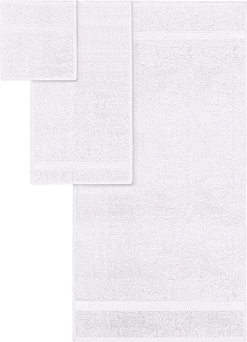 Utopia Towels - Juego de Toallas; 2 Toallas de baño, 2 Toallas de Mano y 4 toallitas - 100% Algodón (Blanco)