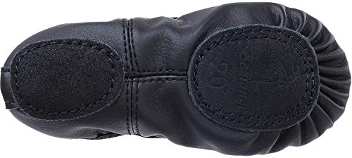 Zapatillas de Danza Cuero Zapatos Media Punta de Ballet y Gimnasia para Niña y Mujer Negro 38