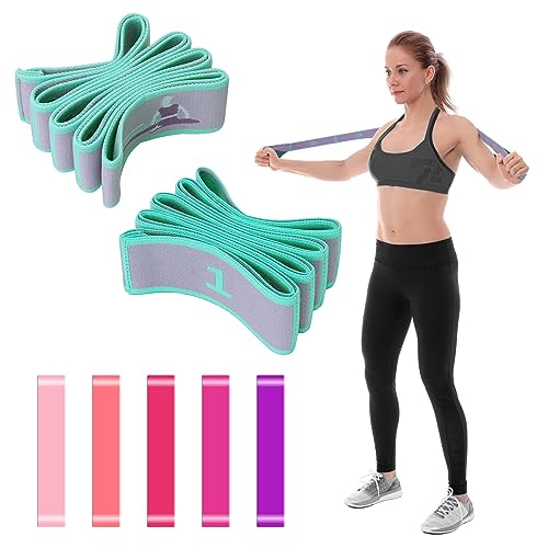 2 Bandas De Resistencia Para Yoga + 5 Bandas De Gimnasia Para Piernas Combo Set Para Niños, Adultos, Hombres Y Mujeres Para Pilates, Estiramientos, Danza Y Todo Tipo De Entrenamiento Físico.
