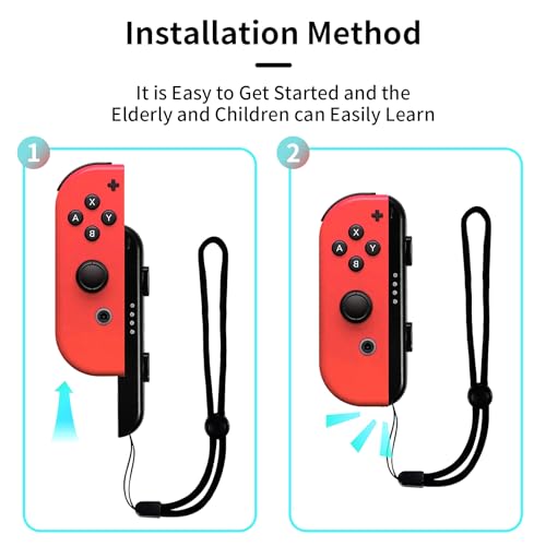 2 Paquetes de Controlador de Correa, Controlador de muñeca Correas de Muñeca para Controlador de Switch Joycon Tapas para Joystick Ajustable Correa de Muñeca (Negro)