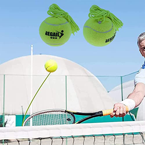 2 Pieza Pelota de Tenis y Cuerda de Repuesto,Pelotas de Entrenamiento de Tenis Tenis con Cuerda Elástica Pelota de Tenis y Cuerda de Repuesto Pelota Tenis con Bola Entrenamiento(Verde)