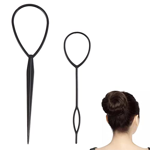 2 Piezas Herramienta para trenzar y hacer coletas,Trenza cola de caballo máquina de herramienta de trenzado,Accesorios de peluquería para estilismo del cabello