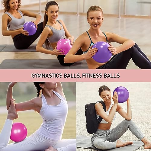 2 Piezas Pelota de Pilates para Yoga, Barra, Entrenamiento y Terapia Física, Mejora el Equilibrio, Fuerza de Núcleo, Dolor de Espalda y Postura, 25CM
