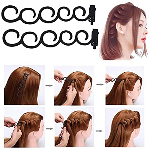 25pcs Accesorios de Peinado, peinados utensilios,Herramientas Accesorios Hacedor Braid Cabello Trenzado Peinado Clip Herramientas para Diseño de Espuma para Niñas Mujeres con pelo DIY