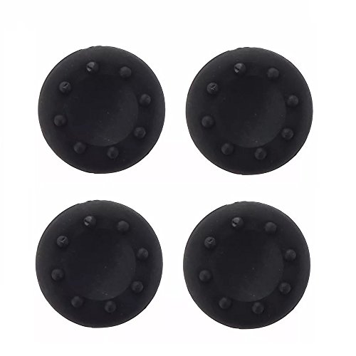 4 Fundas de Goma para el Mando DualShock, Joystick PS4, Xbox One, en Negro, REY