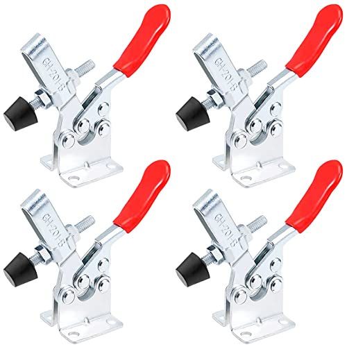 4 piezas Abrazadera de palanca GH-201-B Abrazaderas de palanca de metal Abrazadera de liberación rápida horizontal, Herramienta de palanca de herramienta pesada, Soldadura, Carpintería, 90 Kg