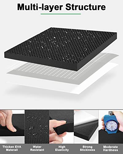 4 Protectores Pared de Garaje Autoadhesivos, 40 x 20 x 2cm para Columnas, Puertas de Coche y Parachoques, Protección contra Impactos, Negro