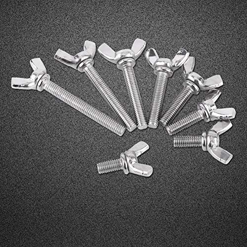 8 tipos 5 unids M5 Tornillos de mano de ala de mariposa, Tornillo de máquina de acero inoxidable 304 Pernos surtido conjunto de sujetadores (M5*40mm)