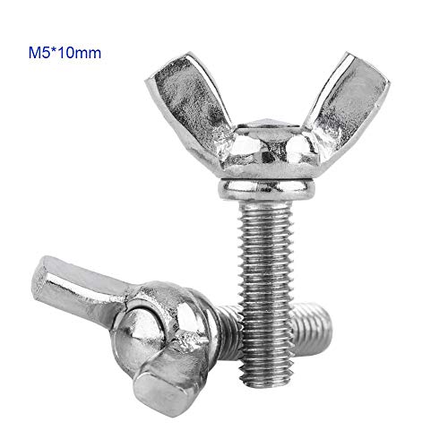 8 tipos 5 unids M5 Tornillos de mano de ala de mariposa, Tornillo de máquina de acero inoxidable 304 Pernos surtido conjunto de sujetadores (M5*40mm)