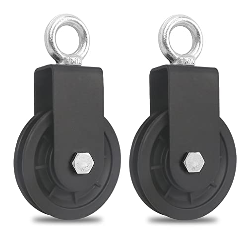90MM Poleas para Cuerda, Polea Elevación Rodamiento, Poleas Gimnasio para Casa, Carga de 160 kg(2 pieza)