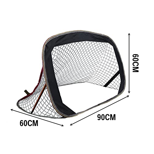 Achda Juego de 2 porterías de fútbol Pop Up, Juego de 2 portones estables para fútbol, niños y Adultos, para Llevar y Montar la Tienda de campaña, 90 x 60 x 60 cm, Color Negro