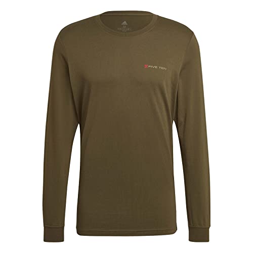 adidas 5.10 GFX L/S Camiseta (Manga Larga), Focus Olive, Small para Hombre