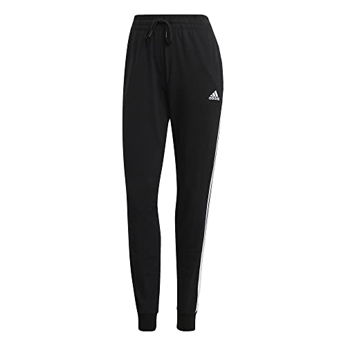 adidas Mujer Essentials Single Pantalones de chándal, Black/White, M