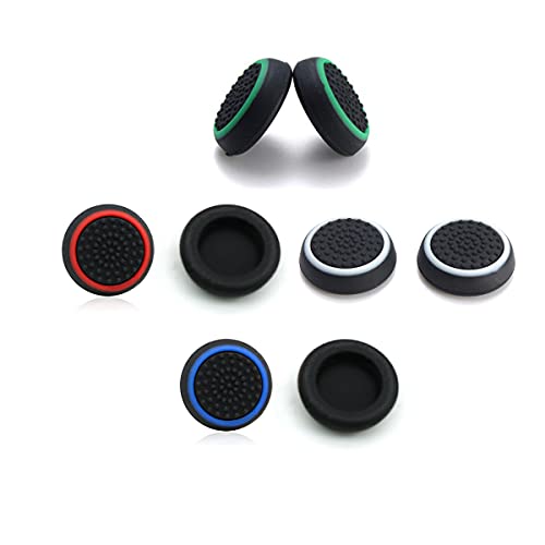 Aibada Cubierta Protectora de Apretones de Pulgar de Silicona para PS5，PS4, Xbox 360, PS3 Controladores, 4 Pares, Colores Mezclados