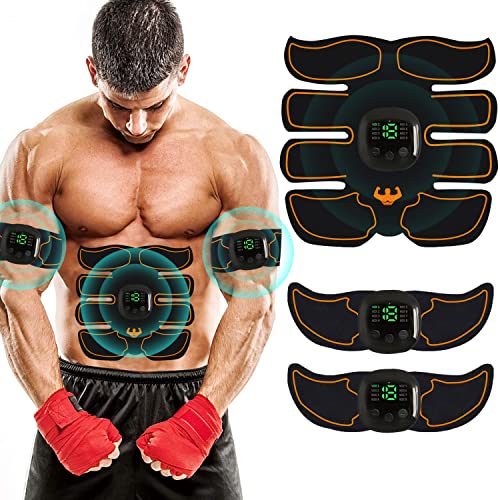 AILEDA Electroestimulador Muscular Abdominales, USB Recargable EMS Estimulador Muscular Abdominales para Abdomen/Cintura/Pierna/Brazo/Glúteos