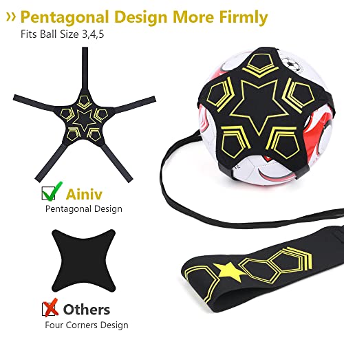 Ainiv Cinturón de Entrenamiento de Fútbol, 5 Garras Fútbol/Voleibol/Rugby Kick Throw Trainer, Solo Practice Training Aids para Niños Adulto, para Pelotas de Tamaño 3 4 5, Cinturón Ajustable