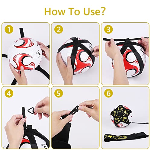 Ainiv Cinturón de Entrenamiento de Fútbol, 5 Garras Fútbol/Voleibol/Rugby Kick Throw Trainer, Solo Practice Training Aids para Niños Adulto, para Pelotas de Tamaño 3 4 5, Cinturón Ajustable