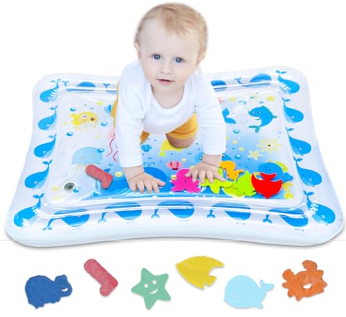 Airlab Alfombra Agua Bebes, Tapete de Agua Plegable Alfombrilla Inflable Colchoneta Bebés Suelo Manta de Juego Actividades Bebe, Juguetes Sensoriales para Infantil 0 3 6 9 12 Meses Regalo - 70x 50cm
