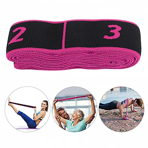 Akozon Banda Elástica de Yoga Cinturón de Resistencia de Yoga 90x4cm Cinturón de Resistencia Yoga Sling Accesorio de Ejercicio para Entrenamiento(Rosa roja)