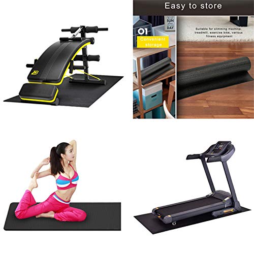 Alfombra para bicicletas de interior, alfombra de equipamiento de fitness, alfombra de fitness y deporte para yoga, alfombra de carreras, musculación, bicicleta elíptica y spinning bike