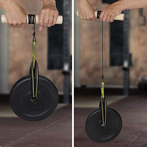 ALPIDEX Barra para Entrenamiento de antebrazos Entrenamiento por Agarre Rodillo para muñecas de Madera auténtica