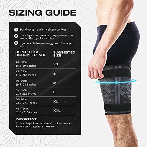 Always Ready, funda de soporte de compresión para muslos (2 por paquete) con paquete de gel frío y caliente para isquiotibiales y cuádriceps, hombres y mujeres, correas de compresión (M)