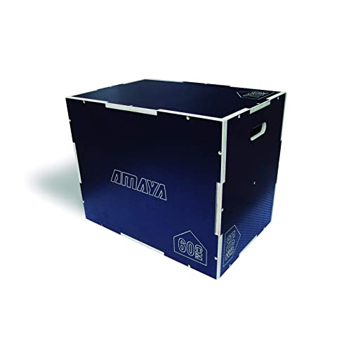 AMAYA SPORT Cajón Salto Plyo Madera Antideslizante - 51 x 61 x 76 cm, Cross Training Box para Entrenamiento Muscular del Tren Inferior, Base Antideslizante para Máxima Estabilidad