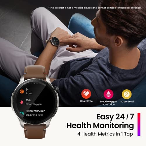 Amazfit GTR 4 Smartwatch para IOS Android Reloj Inteligente de Seguimiento GPS 150 modos de Deporte Llamadas Telefónicas de Bluetooth Almacenamiento de Música Batería de 14 Días Duración Alexa
