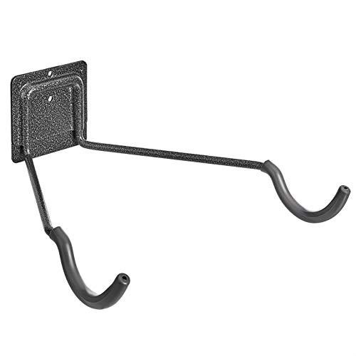 Amazon Basics Acero aleado Soporte horizontal de pared para bicicleta, instalación sencilla, 5,1 x 20,3 x 38,1 cm, Gris Martelé