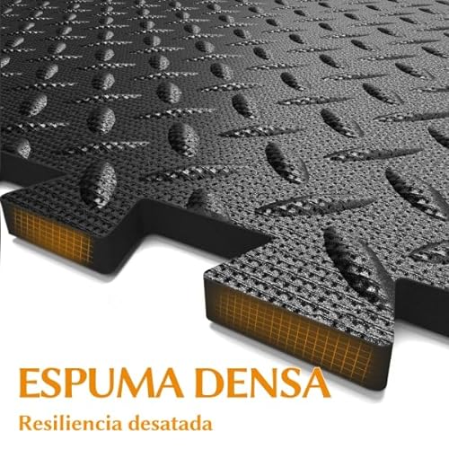 Amonax Fitness Puzzle para Suelos de Gimnasio (18 Piezas, Negro)