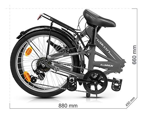 Anakon Folding Sport Bicicleta Plegable, Adultos Unisex, rueda de 20 pulgadas, Gris